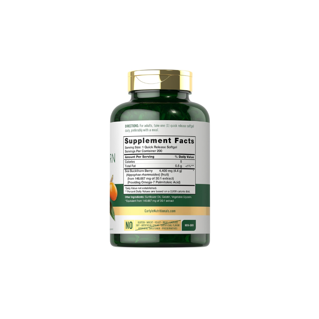 Sea Buckthorn (Cápsulas de aceite de espino amarillo). Carlyle®