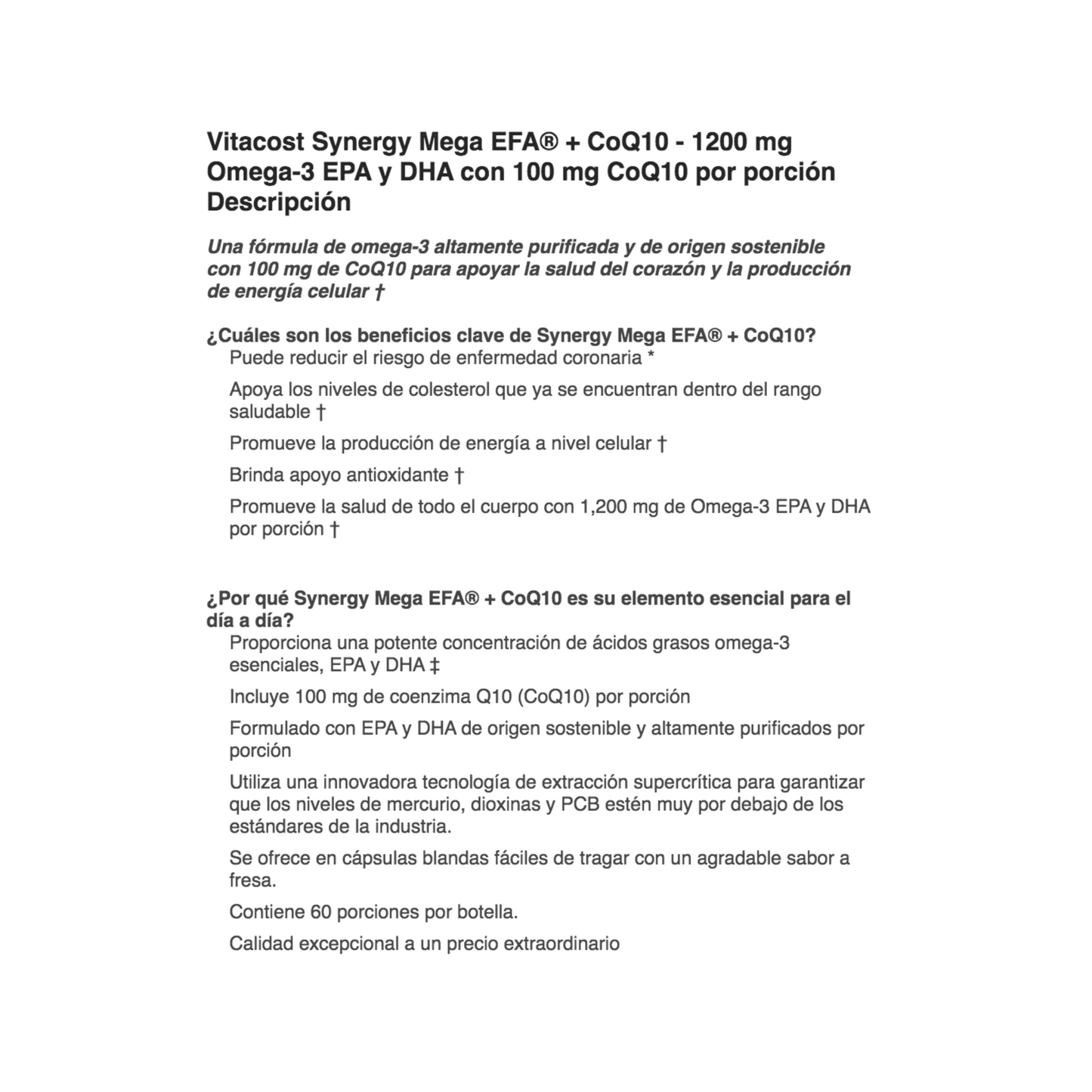 Omega 3 + CoQ10. Synergy®
